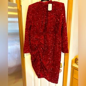 Red sequin dress